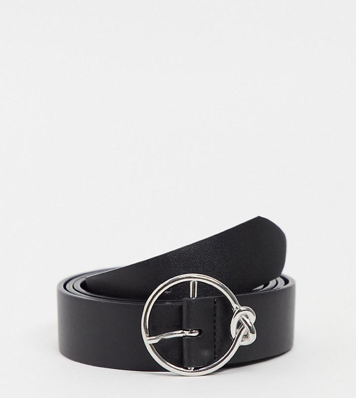 Asos Design Curve Circle Knot Waist And Hip Belt In Silver-black