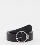 Asos Design Curve Circle Knot Waist And Hip Belt In Silver-black