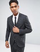 Jack & Jones Premium Skinny Suit Jacket In Check - Gray