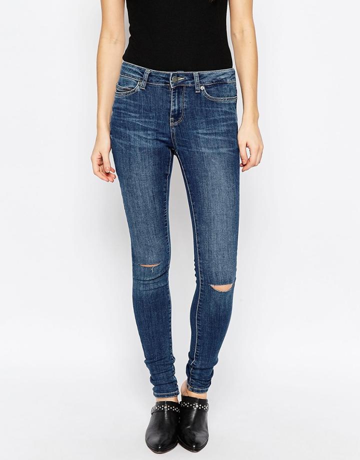 Noisy May Lucy Skinny Stretch Jeans - Medium Blue