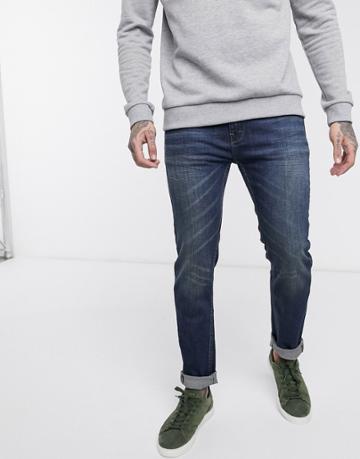 Bellfield Skinny Jeans In Washed Indigo-blues