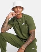 Nike Club Logo T-shirt In Khaki-green