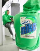 Nike Keep It Clean Graphic Back Print Fleece Hoodie In Green