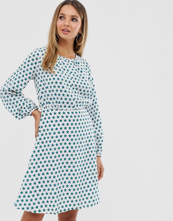 Closet Split Neck Full Sleeve Dress - White