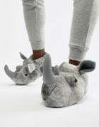Loungeable Rhino Slippers - Gray