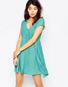 Brave Soul Ditsy Print Tea Dress - Jade