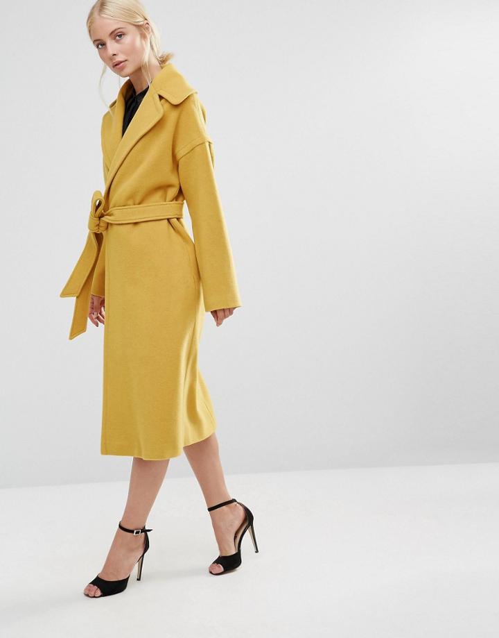 Helene Berman Clutch Coat Mustard - Yellow