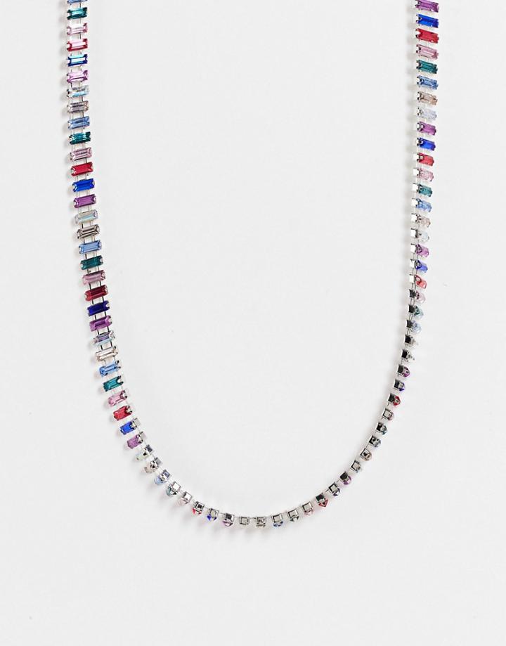 Pieces Rhinestone Necklace In Multicolor