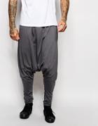 Asos Extreme Drop Crotch Joggers In Charcoal - Charcoal