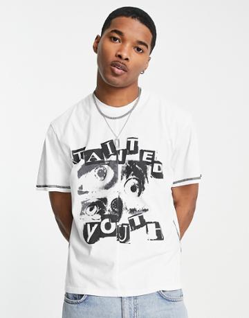 Jaded London Oversized T-shirt In White With Wasted Youth Print