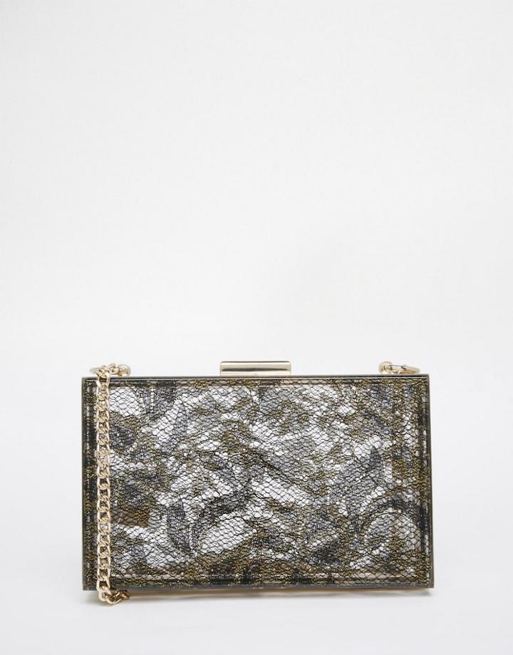 Love Moschino Lace Box Clutch - Black