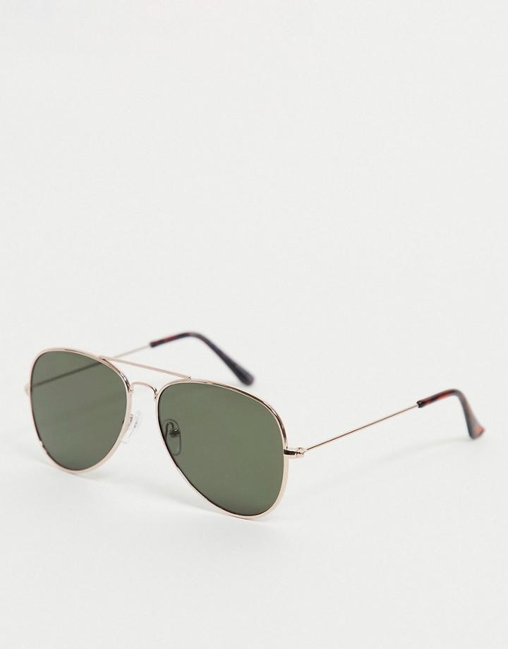 New Look Aviator Sunglasses In Gold