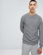 Lindbergh Structured Crew Neck Sweater In Gray - Gray