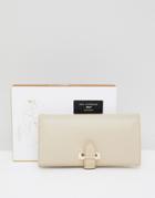 Paul Costelloe Real Leather Buckle Long Purse - Cream