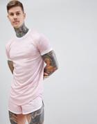 Siksilk Shadow Silk T-shirt With Curved Hem In Pink - Pink