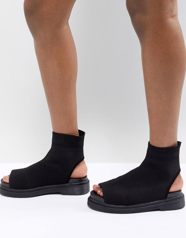 Asos Design Anton Knitted Shoe Boots - Black
