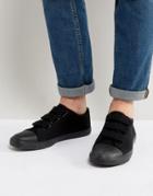 Asos Velcro Sneakers In Black With Toe Cap - Black