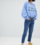Weekday Ami Mid Rise Crop Straight Jean-blue
