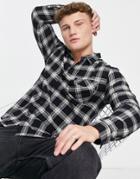 New Look Long Sleeve Check Shirt In Black
