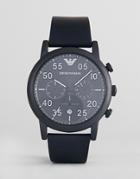 Emporio Armani Ar11133 Luigi Chronograph Leather Watch - Black