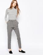 Ganni Gray Checked Skinny Pants - Pewter