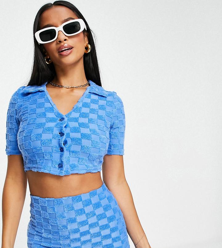 River Island Petite Terry Skirt In Bright Blue - Part Of A Set
