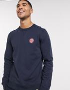 Pretty Green Live Forever Badge Logo Sweat In Navy