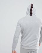 Religion Hoodie With Zip Neck And 'we Live In Black' Hood - Gray