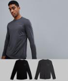 Asos 4505 Training Long Sleeve T-shirt With Quick Dry 2 Pack Save - Multi