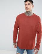 Another Influence Drop Shoulder Knitted Sweater - Brown