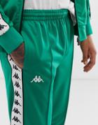 Kappa Banda Astoria Slim Jogger With Logo Taping In Green