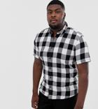 Only & Sons Short Sleeve Gingham Shirt In White