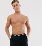 Asos Design Lounge Runner Short In Black With Contrast Binding And Branded Waistband - Black