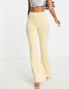 Asos Design Kick Flare Pant In Buttermilk-white