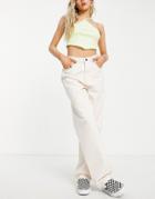 Asos Design High Rise 'super Slouchy' Mom Jeans In Natural Stone Dye-neutral