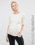 New Look Maternity Ribbed Top - Beige