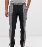 Heart & Dagger Cut And Sew Check Pants In Black - Black