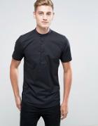 Only & Skinny Short Sleeve Grandad Shirt - Black
