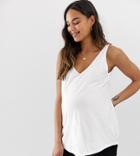 Asos Design Maternity Organic Cotton Super Oversized Tank In Washed White