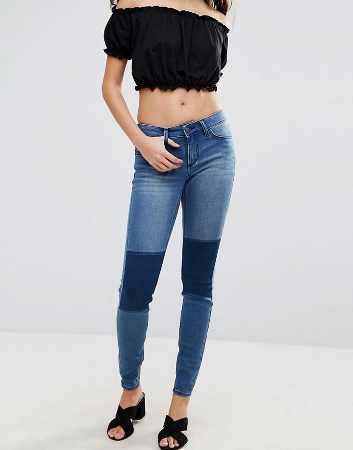 Vila Knee Patch Skinny Jeans - Blue