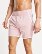 Asos Design Lounge Jersey Short With Binding In Pink