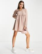 Na-kd Textured Mini Dress In Taupe-neutral