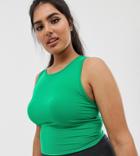 Asos 4505 Curve Slightly Cropped Tank Top - Green