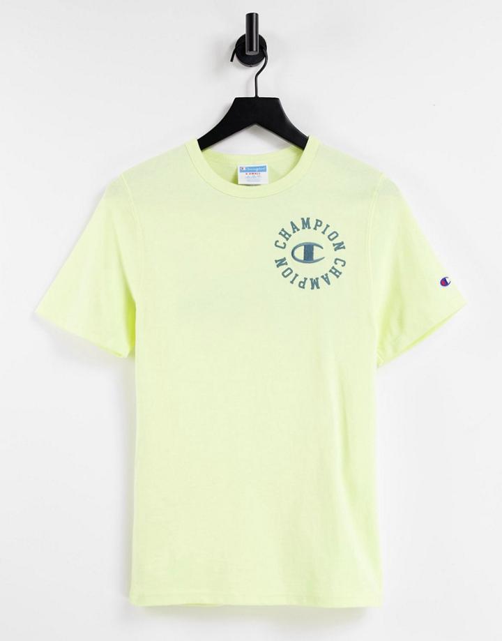 Champion Large Backprint Logo T-shirt In Pale Yellow