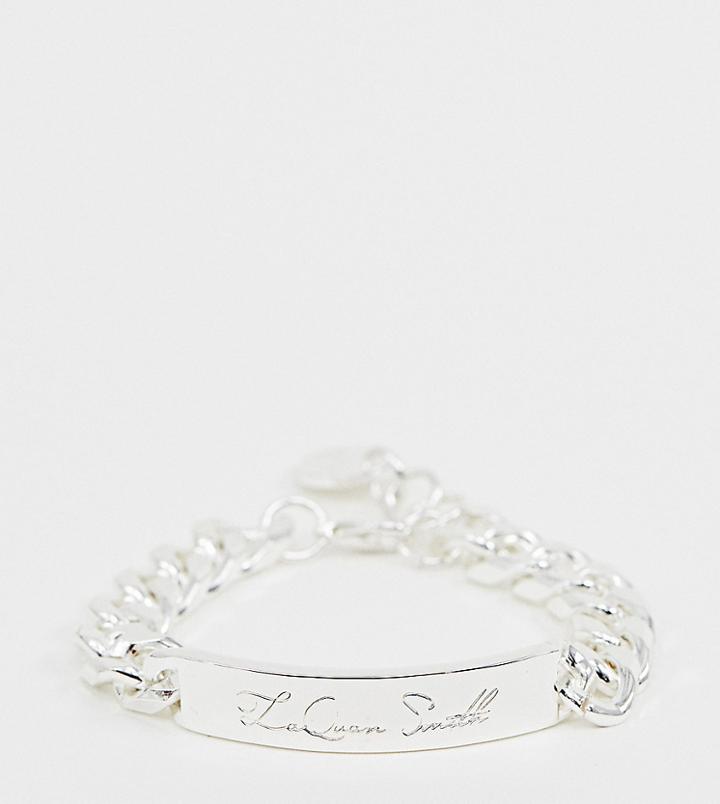 Asos Design X Laquan Smith Chain Id Bracelet - Silver