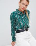 Only Ditte Floral Print Shirt - Green