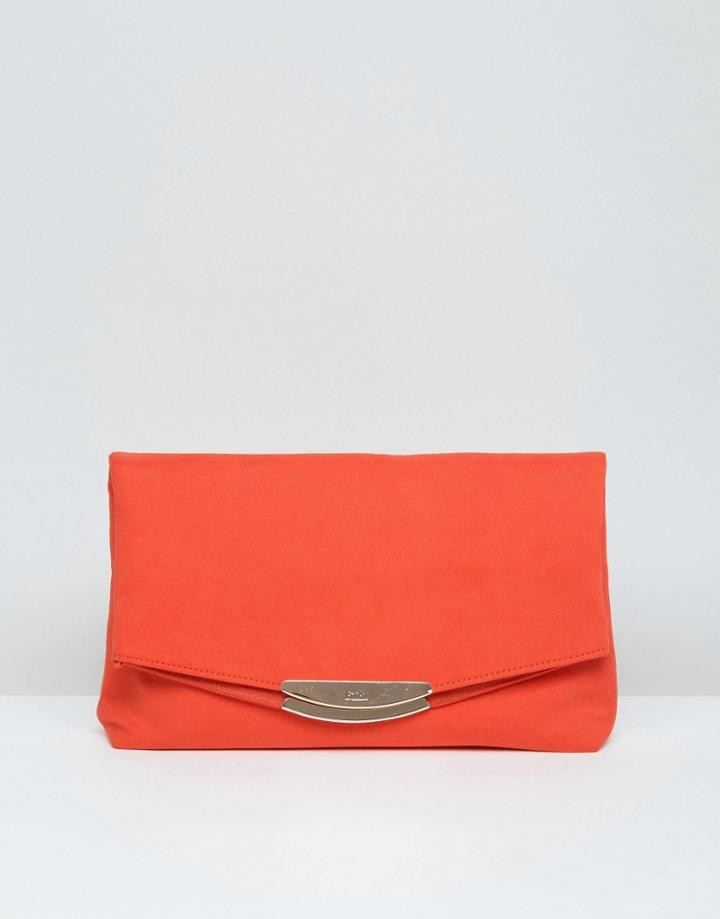 Faith Foldover Clutch Bag - Orange