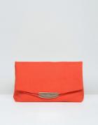 Faith Foldover Clutch Bag - Orange