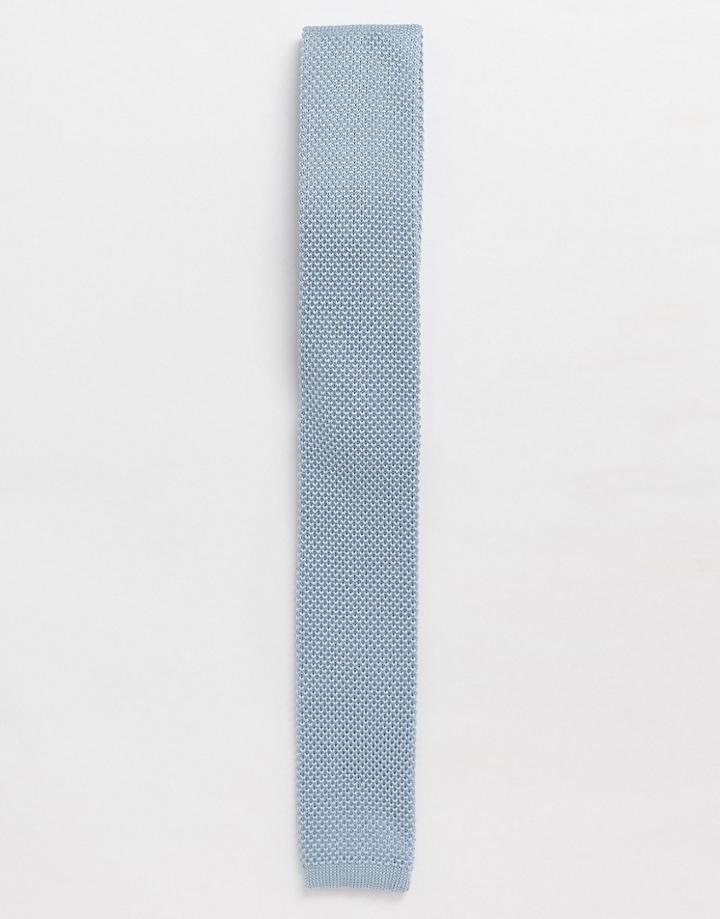 French Connection Knitted Tie-blue