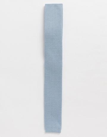 French Connection Knitted Tie-blue